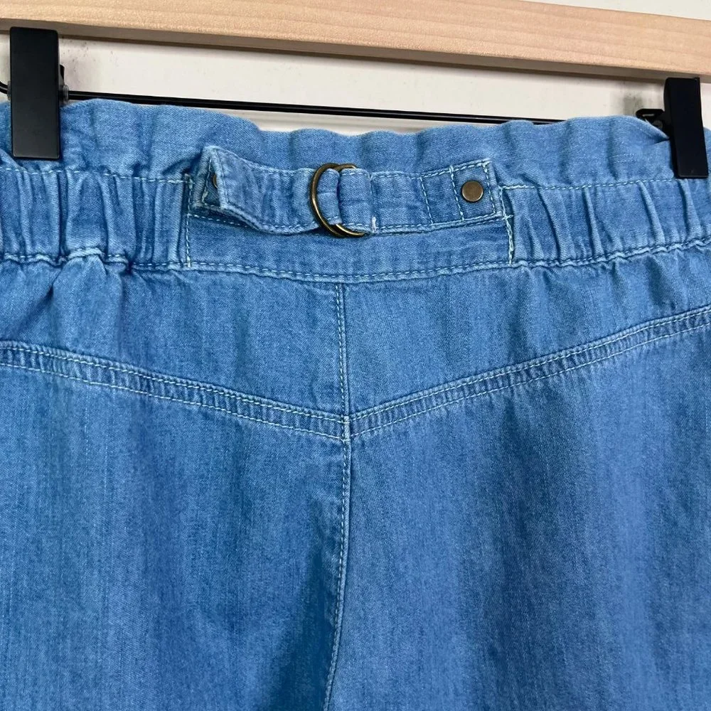 BDG Urban Outfitters Women’s Blue Paperbag High Waisted Shorts Size 4 Pleated - Picture 8 of 10